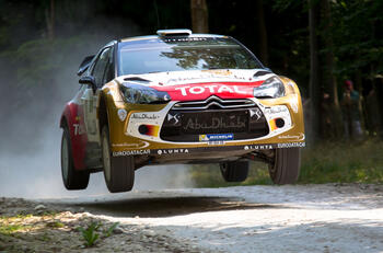 Mikko Hirvonen tames Goodwood's rally stage